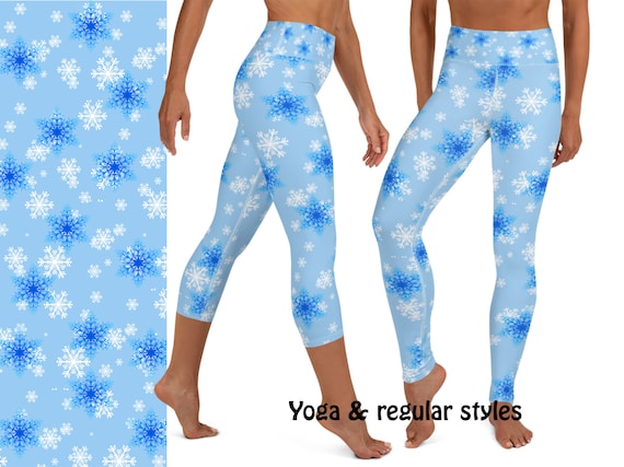 Leggings da yoga con fiocchi di neve di Natale da donna pantaloni in spandex blu per feste cosplay allenamento abbigliamento sportivo corsa festa regalo Etsy Italia