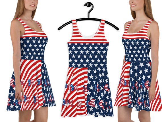 4th of July Skater Dress Women USA Independence Day Stars - Etsy