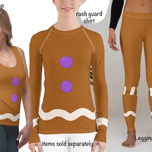 Lebkuchen Mann Frauen Sportliche Kostüm Weihnachten Cosplay Workout Hosen Fitness Laufen Cookie Rash Guard Shirt Tank Active