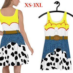 Cowgirl Skater Dress Running Women Story Costume Halloween Cosplay Birthday Toy Party Outfit Gift Marathon Spandex