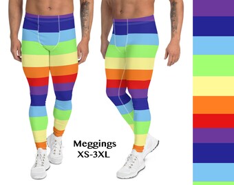 Rainbow Pride Striped Meggings Leggings 