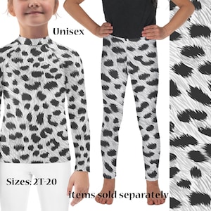 Schnee Leopard Pelzigen Druck Kinder Kostüm Leggings Tier Cosplay Spandex Gepard Halloween Shirt Kinder Rash Guard Active Geburtstag Outfit