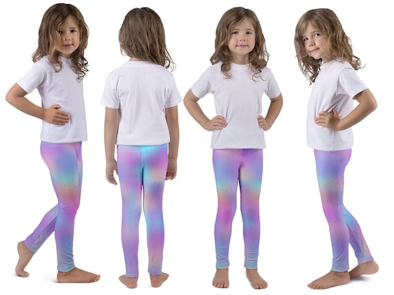 Unicorn Kids Athletic Leggings Rainbow Pastel Tie Dye Cosplay