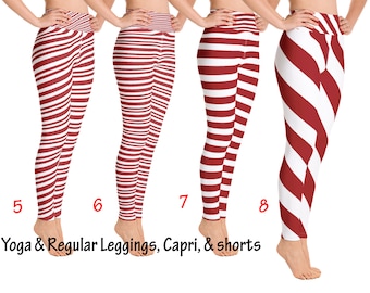 Leggings d&#39;entraînement de bonbons de noël femmes canne à rayures corsaires de yoga course pantalon menthe poivrée Cosplay elfe vêtements de sport élasthanne