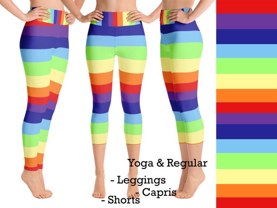 Pride Rainbow Leggings Woman LGBT Flag Gay Lesbian Outfit Striped