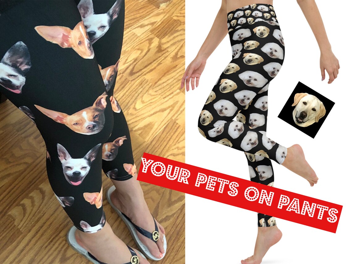 Photo Yoga Pants Workout Leggings Custom Women Pets Etsy