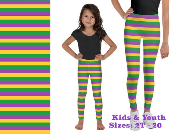 Girls Children Rainbow Colorful Striped Multi-color Cotton Party Pants  leggings