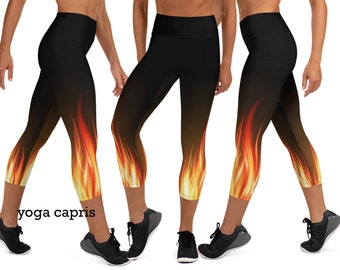 Fire Flames Leggings Woman Workout Halloween Cosplay Villain Yoga Running Pants Spandex Activewear Party