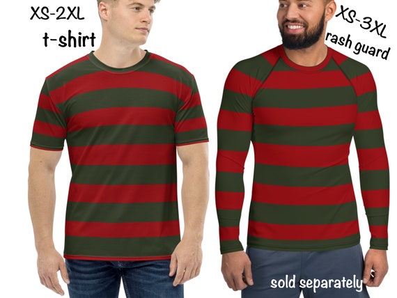 Men's Freddy Krueger Shirt Rash Guard Nightmare Halloween - New Zealand