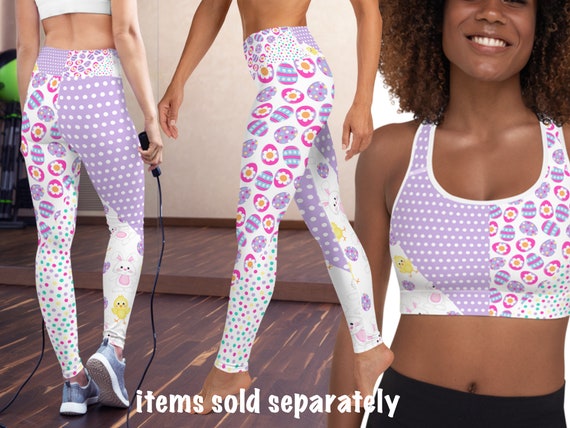 Buy Easter Workout Costume Patchwork Athletic Women Eggs Leggings Chicken  Running Sports Bra Bunnies Yoga Floral Activewear Cute Pastel Top Online in  India 