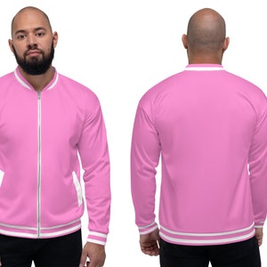 Pink Steven Bomber Jacket Cosplay Halloween Costume Top Outwear Men Striped Zipper
