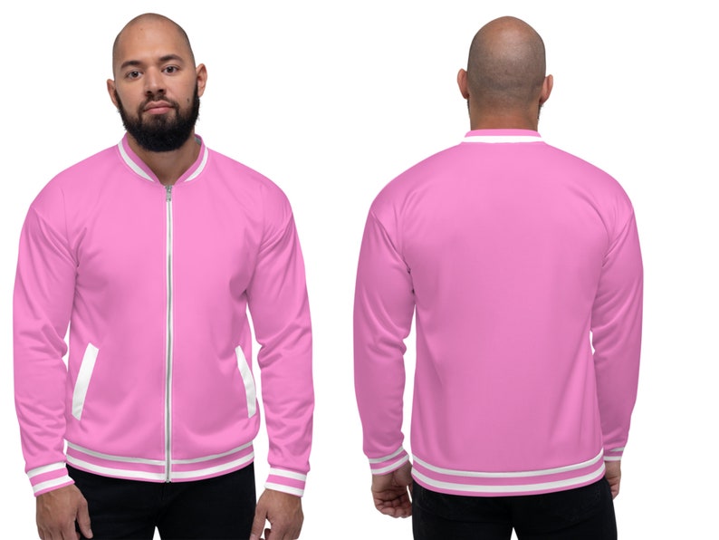 Pink Steven Bomber Jacket Cosplay Halloween Costume Top Outwear Men Striped Zipper