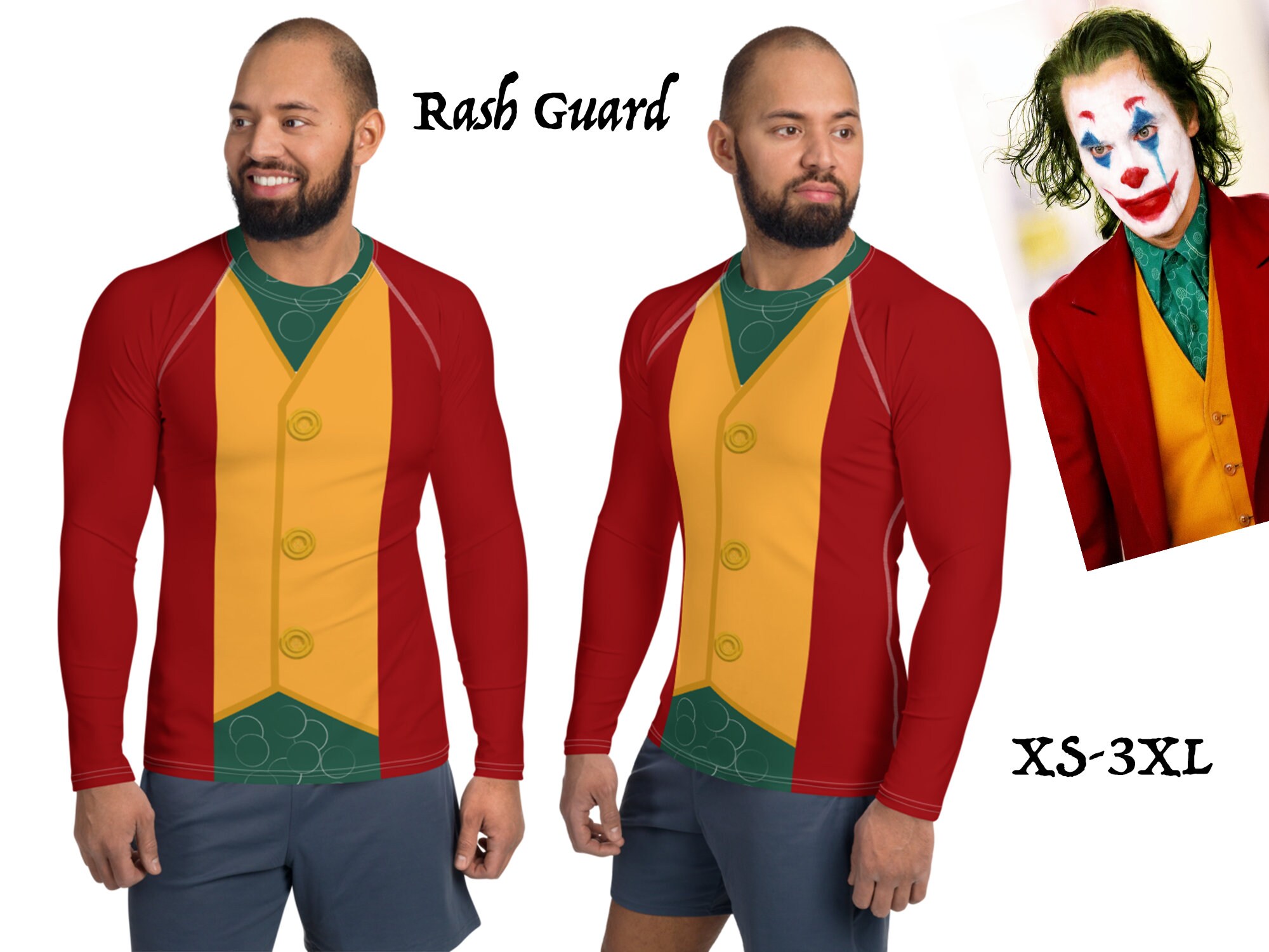 Joker Men's Costume Rash Guard Shirt 