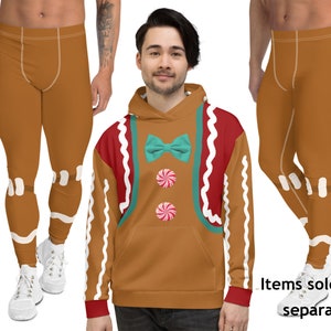 Gingerbread Man Leggings Christmas Meggings Cookie Gingerman Pants Hoodie Men Party Hood Fleece Sweatshirt Sweater Gift Matching Couple