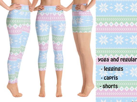 Pastel Christmas Workout Leggings Women 