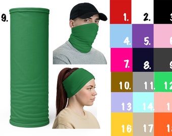 Neck Gaiter Unisex Face Mask Bandana Athletic Tube Scarf Headband Bike Sports Workout Running Solid Color