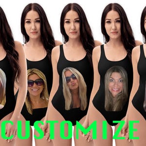 Custom Photo Swimsuit Woman Personalized Gift Bathing Suit Bachelorette Bride Swimwear Gift Party Face One Piece Pet Groom Customized