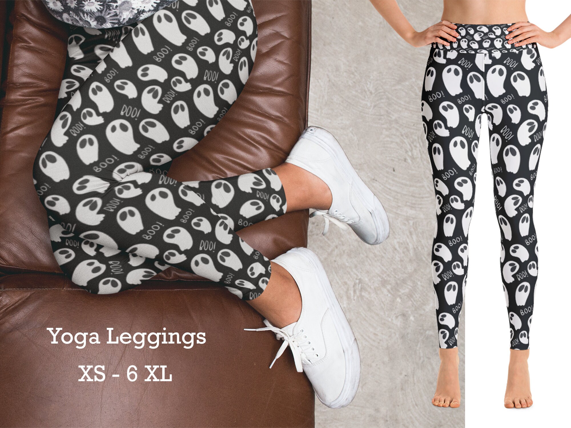 Ghost Plus Size Yoga Leggings Halloween 