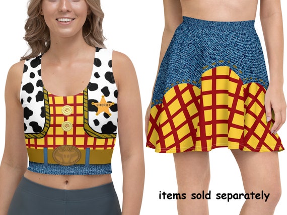 Woody Toy Story Running Woman Crop Top Skater Skirt Cowboy - Etsy