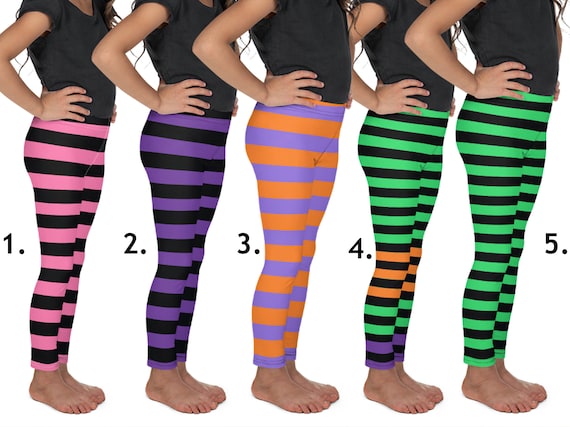 Halloween Kids Striped Leggings Witch Costume Cosplay Children