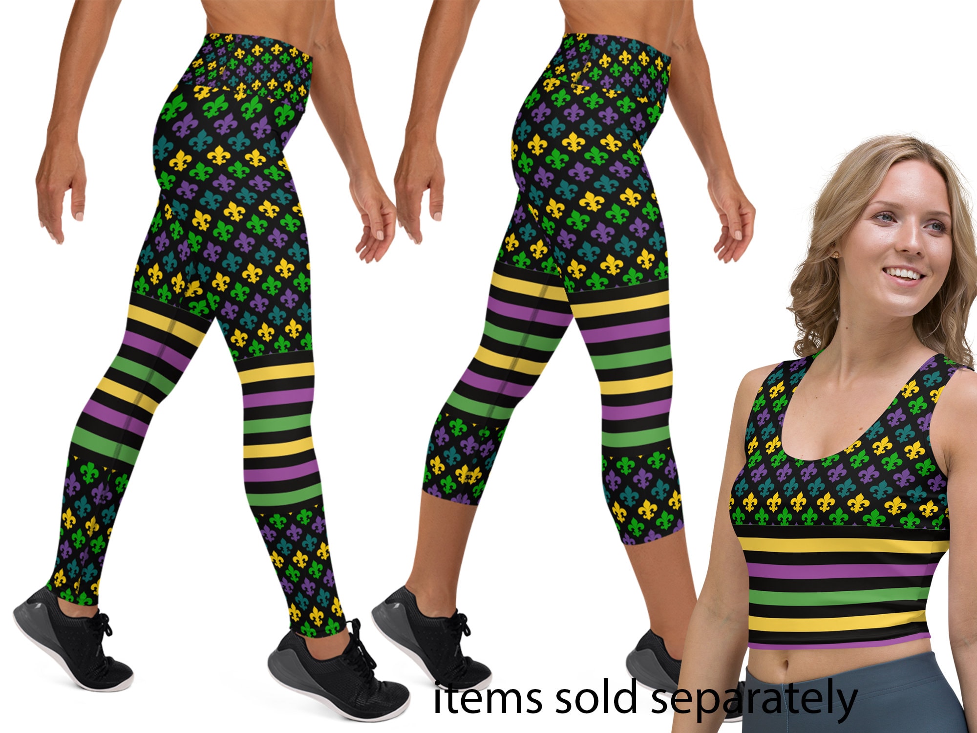 Mardi Gras Fleur De Lis Athletic Costume Woman Leggings Yoga - Etsy