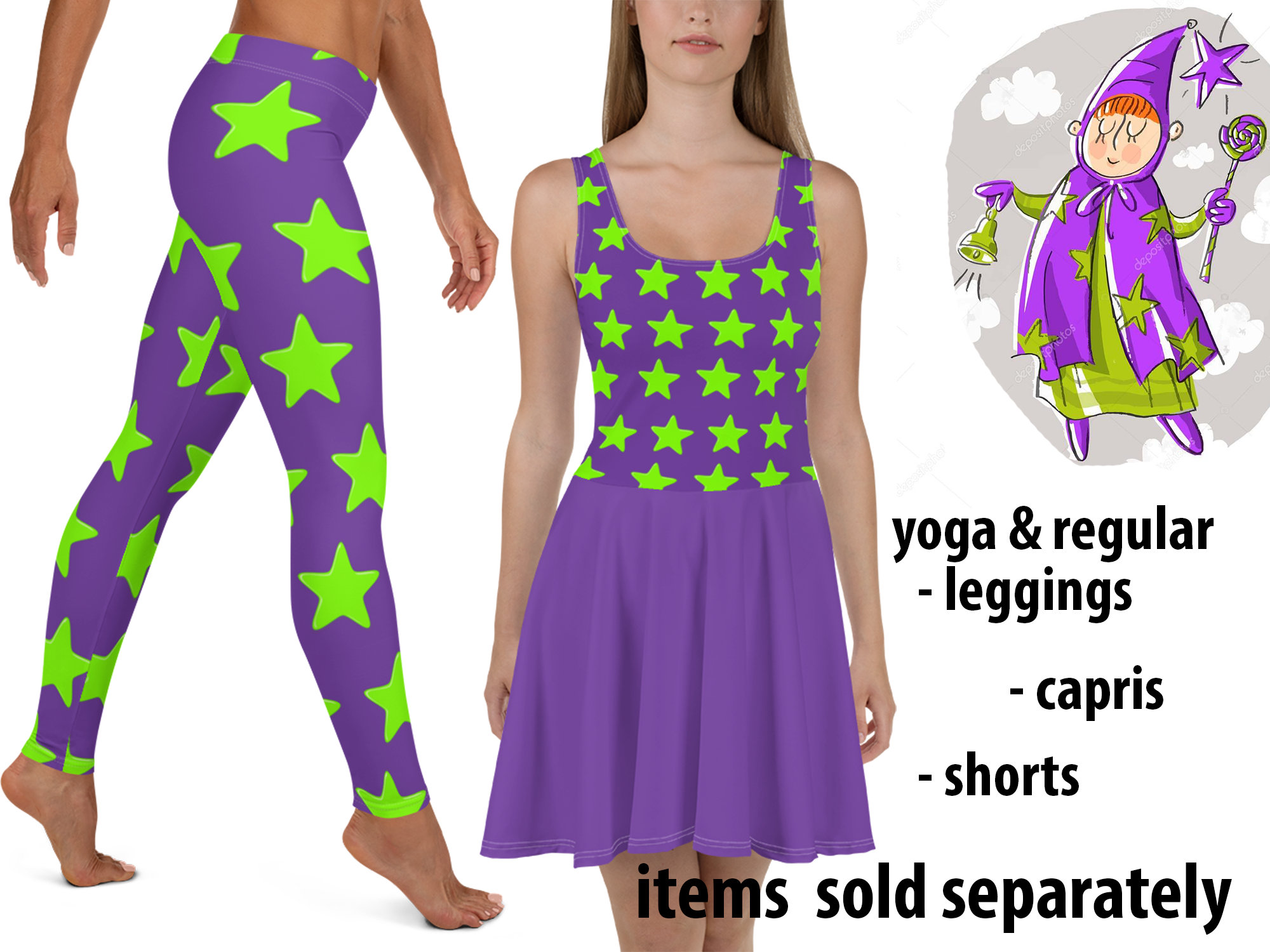 Whimsical Costume Yoga Leggings 