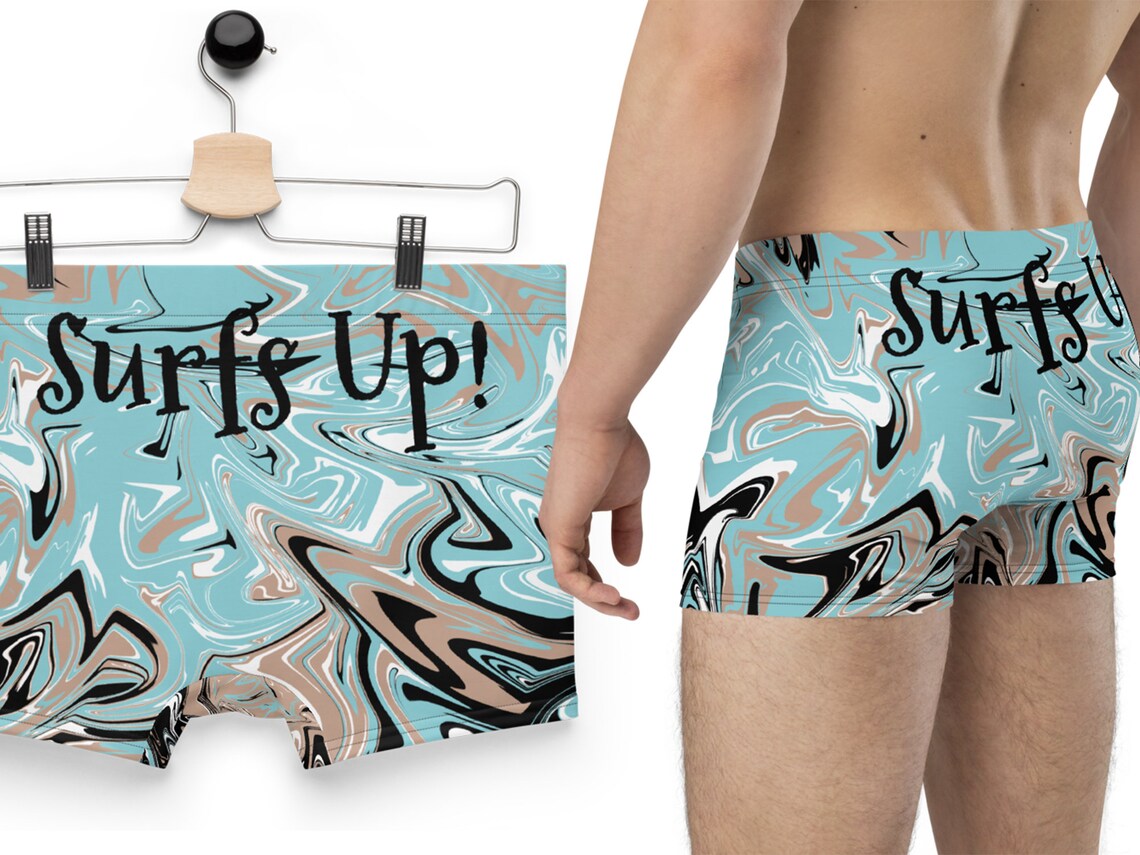 Surfs Up Underwear Boxers for Men Surfing Boyfriend Gift Tie Etsy