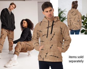 Jutezak Print Hoodie Shirt Oogie Halloween Kostuum Kerst Unisex Cosplay Jogger Broek Schurk Nightmare Party Fleece Top Joggingbroek