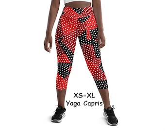 Polka Dot Yoga Capris Leggings Running Woman Cosplay Workout Halloween Costume Cute Mouse Activewear Party Marathon Runner Racer Gift