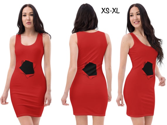 death becomes her red dress Helen Sharp