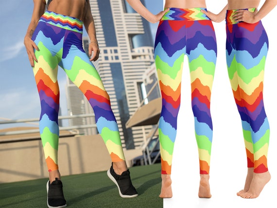 Rainbow Pride LGBT Leggings Workout Woman Flag Lesbian Running