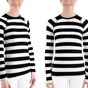 Striped Black White Leggings Workout Women Halloween Witch Pirate Prisoner Zebra Cosplay Running Pants Convict Activewear Elf Party