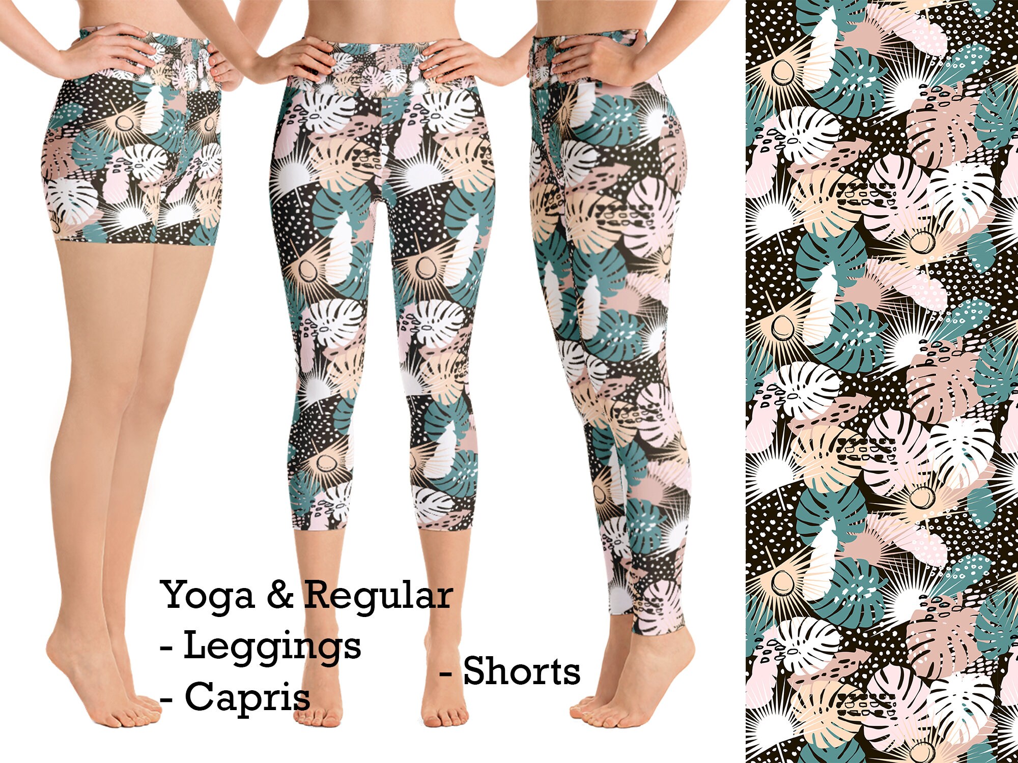 Palm Tree Leaves Yoga Leggings Women 