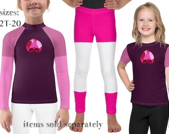 Evil Spinel Gem Kids Athletic Costume Steven Universe Halloween Pink Heart Leggings Villain Rash Guard Shirt Toddler Outfit Birthday Gift