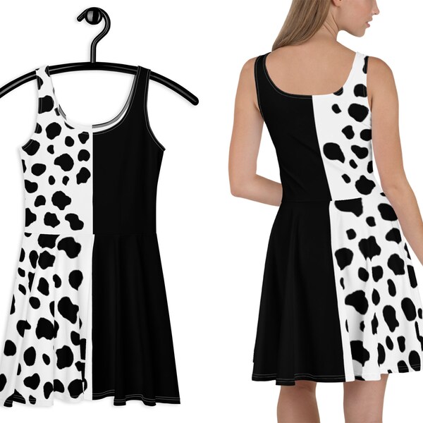 Half Black Half White Dress Etsy
