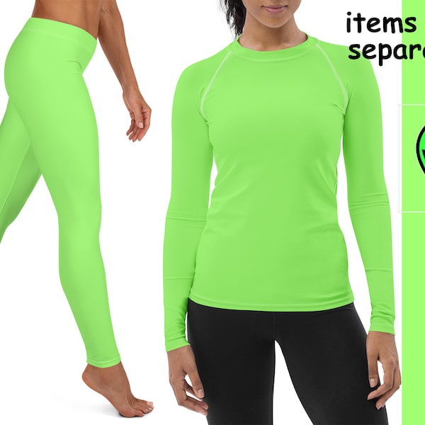 Green Alien Costume Activewear Women Halloween Cosplay Athletic Rash Guard Shirt Leggings Running Outfit Workout Gift