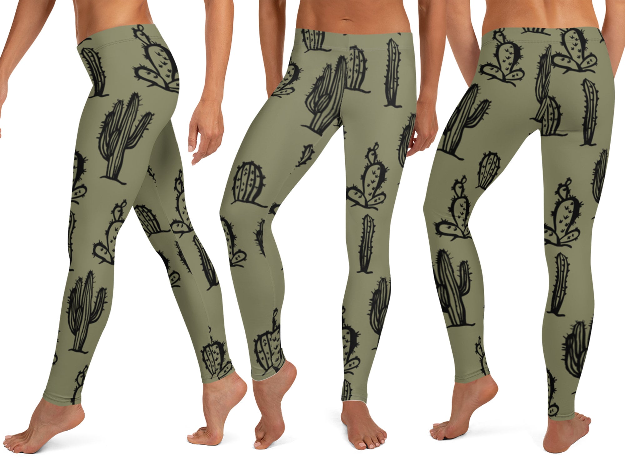 Womens Training Leggins Colored Cactus Plant Yoga Pants Popular Fit Leggings