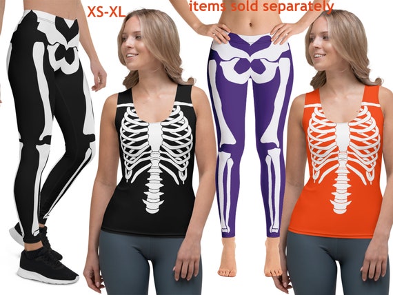 Skeleton Print Costume Woman Workout Outfit Leggings Halloween