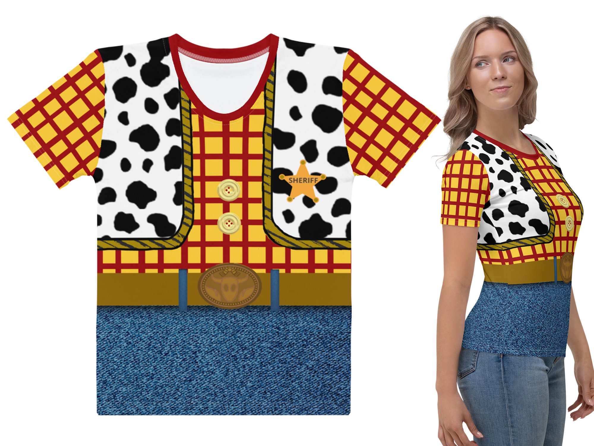 Woody Toy Story T-shirt Woman Cowboy Halloween Costume Cosplay - Etsy