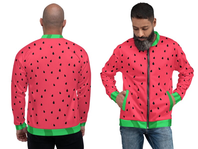 Watermelon Bomber Jacket Unisex Fruit Cosplay Outdoors Coat - Etsy
