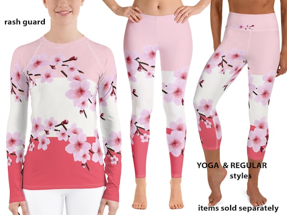 Sakura Cherry Blossoms Workout Leggings Women Yoga Pants Rash