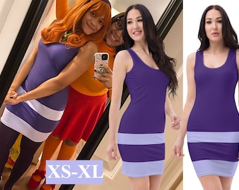 purple dress daphne inspired Purple 1960s Daphne-Inspired Mod Dress Set