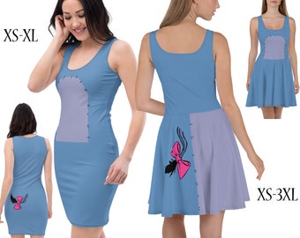 Eeyore Donkey Skater Dress Women Halloween Costume Running Costume Cosplay Animal Spandex Marathon Birthday Party Gift Winnie Pooh Outfit Etsy
