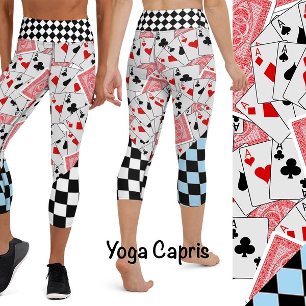 Ace Cards Alice Leggings pantalons d'entraînement Argyle Check femme Costume d'halloween Cosplay Queenof Hearts course Capris fête