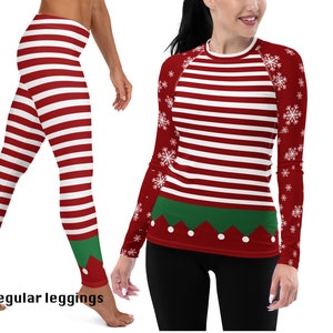 Elf Christmas Athletic Women's Costume Rash Guard Shirt - Etsy