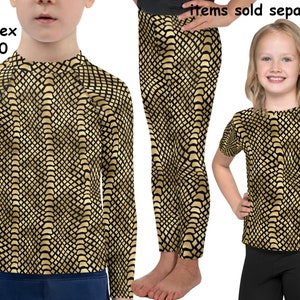 Crocodile Print Activewear Costume Kids Halloween Reptile Cosplay Spandex Outfit Children Shirt Leggings Toddler Rash Guard Birthday Party