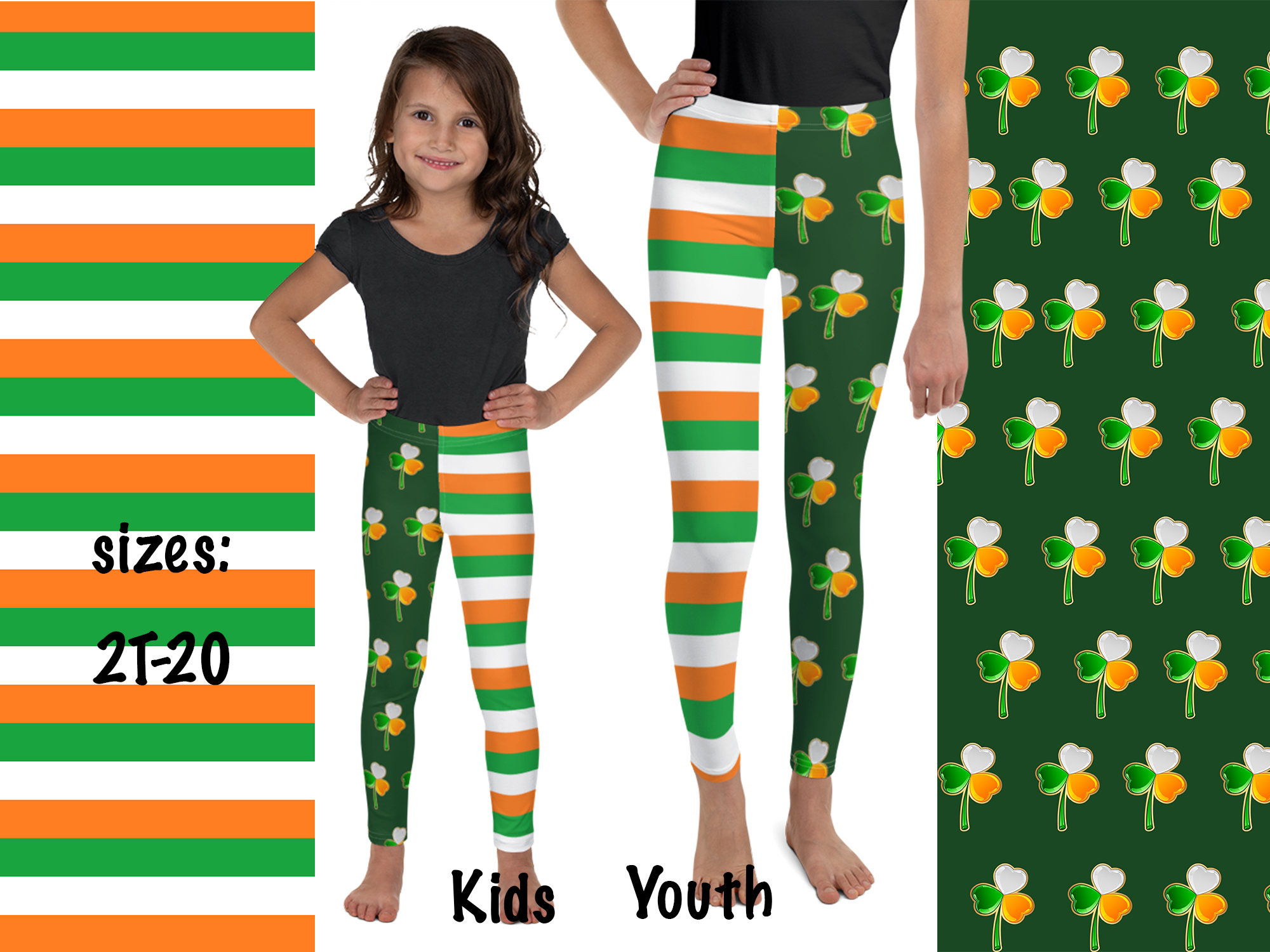 Scout Green Kids White Striped Tights Style# 1273