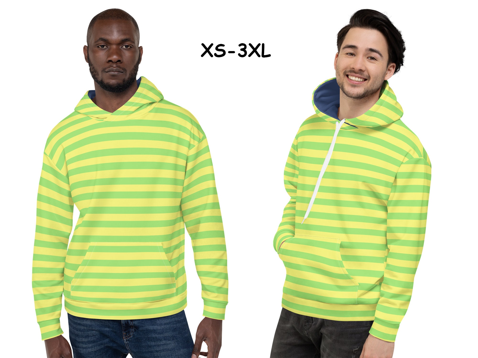 Green sweater with yellow stripe deals