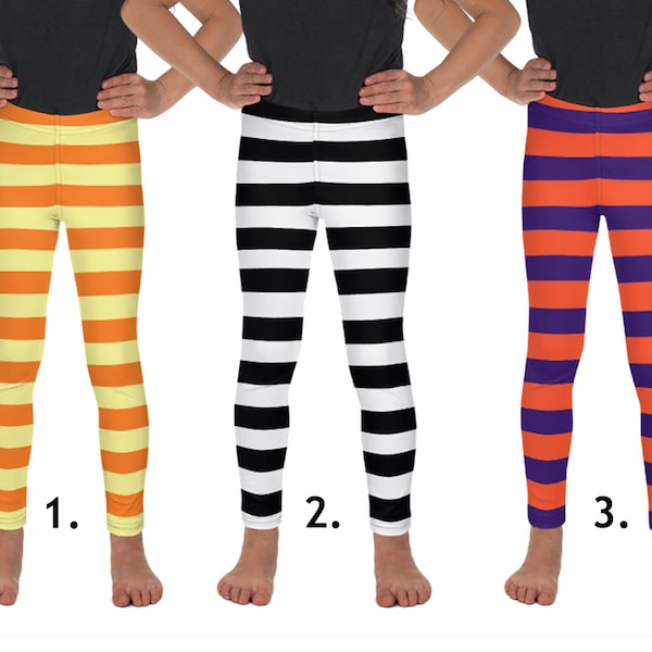 Halloween Striped Kids Leggings Witch Zebra Athletic Pants Spandex Cosplay Costume Alice Children Gift Toddler Teen