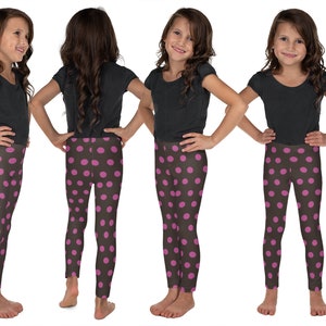 Pink Brown Polka Dot Leggings Candle Kids Costume Wreck it Halloween Cosplay Polka Dot Children Pants Birthday Gift Cartoon Character Cute Outfit Racer Head